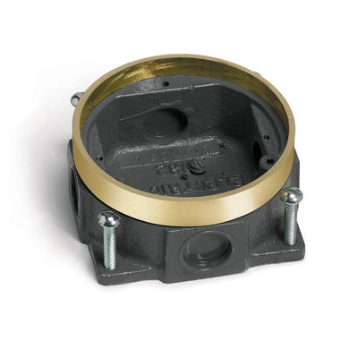 Lew Electric 332-DA Round Concrete Floor Box, Semi-Adjustable, Brass