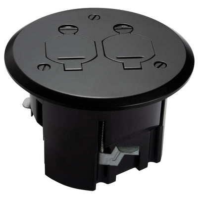 Lew PBR1-FPBK Duplex Round Floor Box, Flip Lids - Matte Black